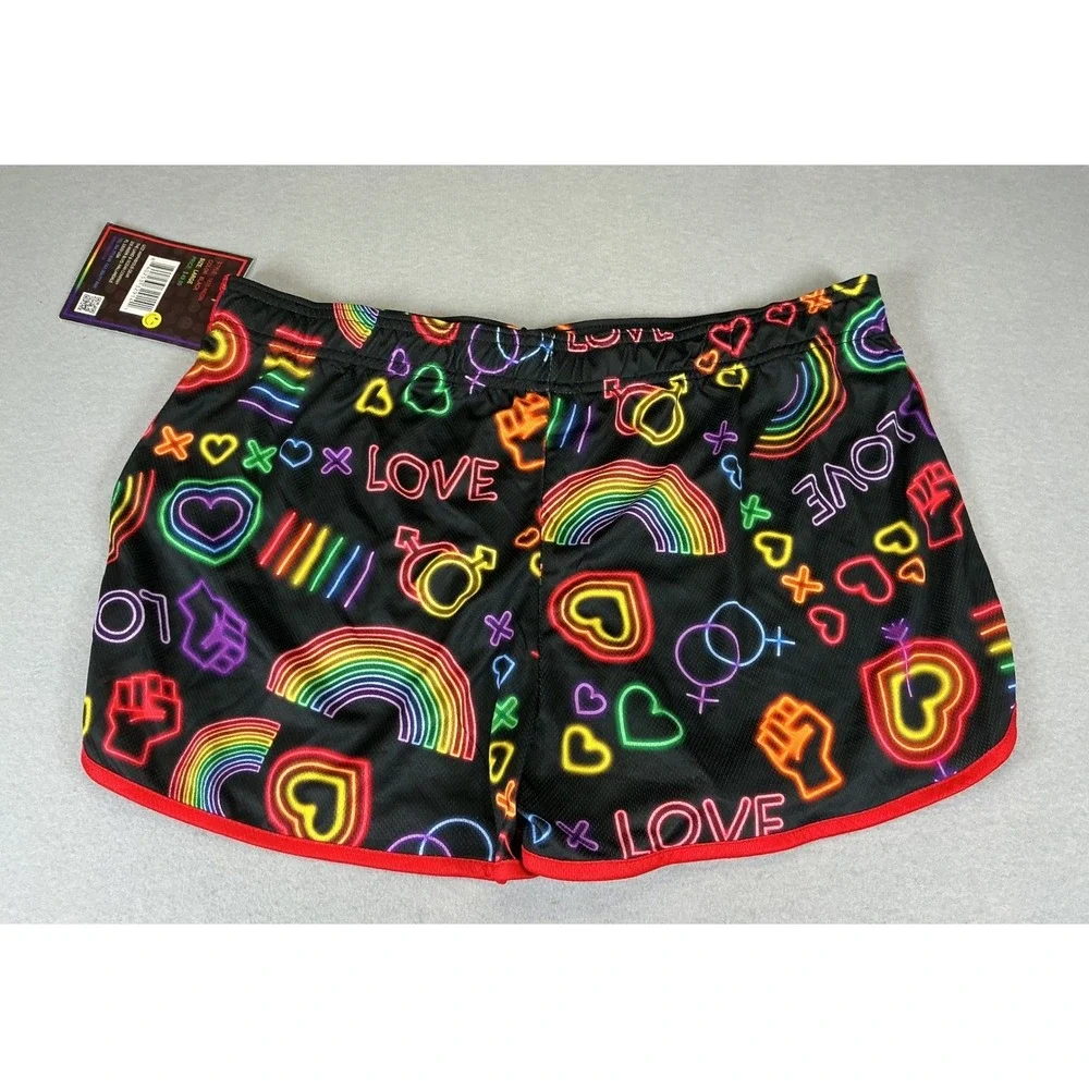 Uzzi Amphibious Gear Pride Neon Swim Shorts Large UPF 50 Rainbow NWT‎